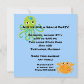 Oktopus - individuelle Einladungen zum Geburtstag (Rückseite)