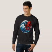 Oktopus Japanische Kunst Sweatshirt (Vorne ganz)
