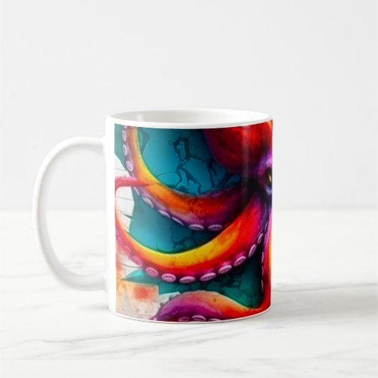 Oktopus Kaffeetasse (Links)