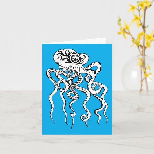 Oktopus Karte (Gelbe Blume)