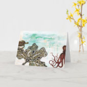 Oktopus Karte (Gelbe Blume)