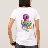Oktopus Kawaii-Stil mit großen funkelnden Augen. T-Shirt (Rückseite)