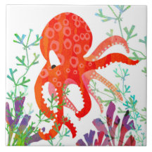 Oktopus-Keramik-Tile (6" Quadrat)