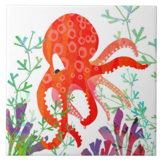 Oktopus-Keramik-Tile (6" Quadrat) Fliese