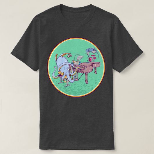Oktopus Klavier spielen T-Shirt (Design vorne)