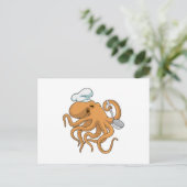 Oktopus Koch Chefhut Postkarte (Stehend Vorderseite)