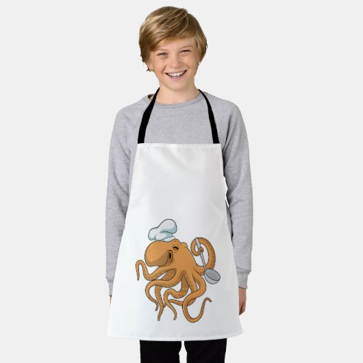 Oktopus Koch Schürze (Getragen)