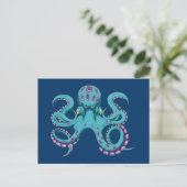 Oktopus Krake Krake Postkarte (Stehend Vorderseite)