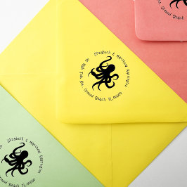 Oktopus Kurve Address Text Rubber Briefmarke Gummistempel