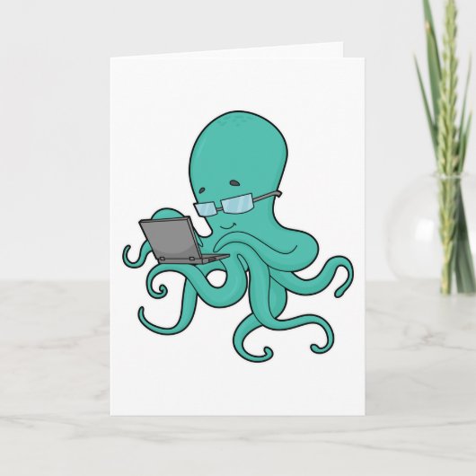 Oktopus Laptop Karte (Vorderseite)