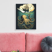 Oktopus Leinwanddruck (Insitu (Wohnzimmer))