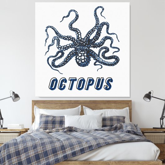 Oktopus Leinwanddruck (Insitu (Schlafzimmer))