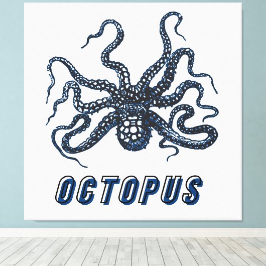 Oktopus Leinwanddruck (Insitu (Holzboden))