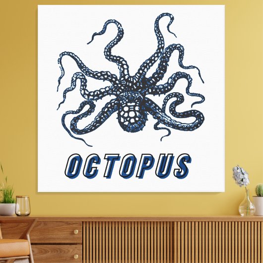 Oktopus Leinwanddruck (Insitu (Wohnzimmer))