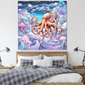 Oktopus Leinwanddruck (Insitu (Schlafzimmer))