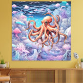 Oktopus Leinwanddruck (Insitu (Wohnzimmer))