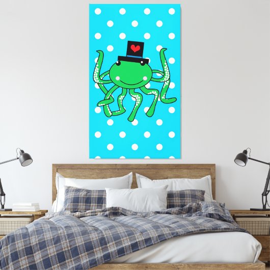 Oktopus Leinwanddruck (Insitu (Schlafzimmer))