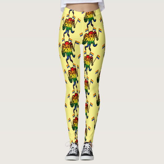 Oktopus lesbischer Gay Pride Leggings (Vorderseite)