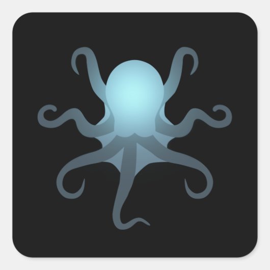 Oktopus leuchten im Leben der Tiefsee Quadratischer Aufkleber (Vorderseite)