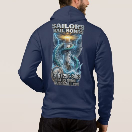 Oktopus Leuchtturm Hoodie Design (Rückseite)