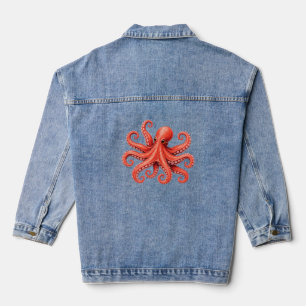 Oktopus Meer Leben Ozean Tier Design Jeansjacke
