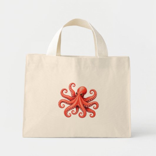 Oktopus Meer Leben Ozean Tier Design Mini Stoffbeutel (Vorne)