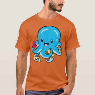 Oktopus Meer Tentakel Fast Food Liebe Oktopus T-Shirt