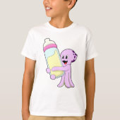 Oktopus mit Babyflasche Milch T-Shirt (Vorderseite)
