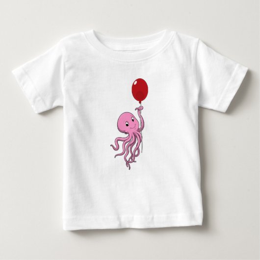 Oktopus mit Ballon Baby T-shirt (Vorderseite)