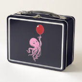 Oktopus mit Ballon Metall Brotdose (Vorderseite)