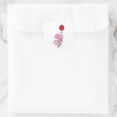 Oktopus mit Ballon Quadratischer Aufkleber (Tasche)