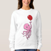 Oktopus mit Ballon Sweatshirt (Vorderseite)
