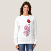 Oktopus mit Ballon Sweatshirt (Vorne ganz)
