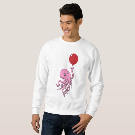 Oktopus mit Ballon Sweatshirt (Vorne ganz)