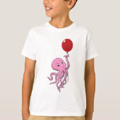 Oktopus mit Ballon T-Shirt (Vorderseite)