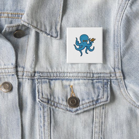 Oktopus mit Buch Button (Beispiel)