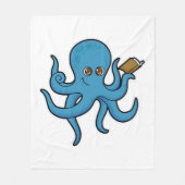 Oktopus mit Buch Fleecedecke (Vorderseite)