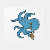 Oktopus mit Buch Fleecedecke (Vorderseite (Horizontal))