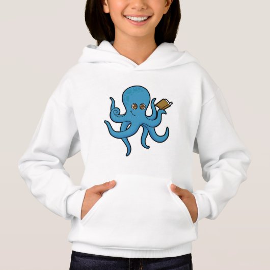 Oktopus mit Buch Hoodie (Vorderseite)
