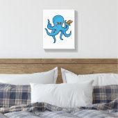 Oktopus mit Buch Leinwanddruck (Insitu (Schlafzimmer))