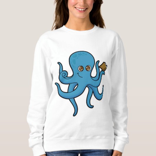 Oktopus mit Buch Sweatshirt (Vorderseite)