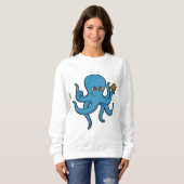 Oktopus mit Buch Sweatshirt (Vorne ganz)
