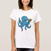 Oktopus mit Buch T-Shirt (Vorderseite)