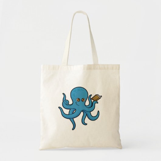 Oktopus mit Buch Tragetasche (Vorne)