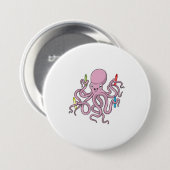 Oktopus mit Crayon Button (Vorne & Hinten)