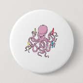 Oktopus mit Crayon Button (Vorderseite)