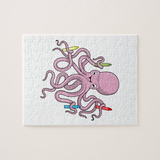 Oktopus mit Crayon Puzzle (Horizontal)