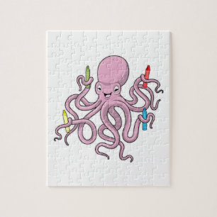 Oktopus mit Crayon Puzzle