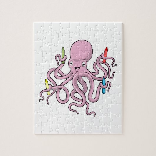 Oktopus mit Crayon Puzzle (Vertikal)