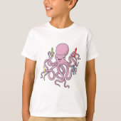 Oktopus mit Crayon T-Shirt (Vorderseite)